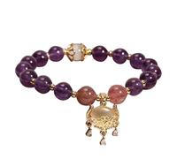 Generico Collar 750 Designer Natural Amethyst Chain Irregular Zircon Necklace Collares Pareja Nombre, Talla única, Cristal artificial, No es una piedra preciosa