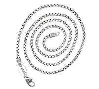 Genérico Collar Cadena Eslabones for Mujeres y Hombres, Collar Vajra, Collar de Caja Retro, Plata de Ley 925 Maciza, Disponible en 18/20/22/24/26/28/30 Pulgadas(50cm,2mm)