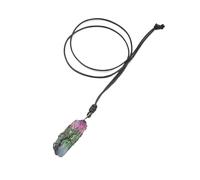 Genérico Collar con colgante de árbol de vida con columna de cristal teñido natural, joyería bohemia única(TricolorCrystalBronze)