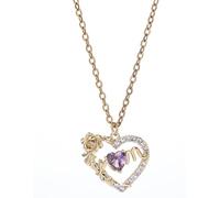 Genérico Collar con colgante de corazón con piedra de nacimiento y flor de nacimiento para mamá, regalo de diamantes y circonitas para esposa, joyería para el Día de la Madre (6)