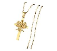 Genérico Collar con colgante de cruces de Accipiter polaco, cadena de acero inoxidable resistente para uso diario, collar religioso elegante