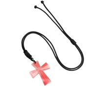 Genérico Collar con Colgante De Cruz De Piedra Natural Tejida A Mano para Hombres Y Mujeres, Cadena De Cuerda Ajustable, Joyería De Fe Energética con Piedras Preciosas, Collar De Cristal Rojo