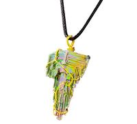 Genérico Collar Con Colgante De De Bismuto - Colgante De Gema De, Joyería De Piedras Preciosas Espirituales Curativas, Accesorio De Cordón De Cuero Para Hombres | Diseño Único De Colgantes De C