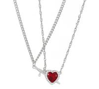 Genérico Collar con colgante de espada y corazón, collar gótico a juego para la amistad, regalo romántico para enamorados (Silver)