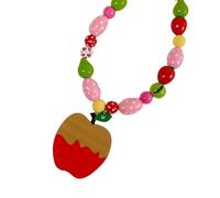 Genérico Collar con colgante de fruta de ensueño dulce con cuentas de madera diseñado para vibraciones de dopamina que mejora atuendo diario artístico divertido y colorido