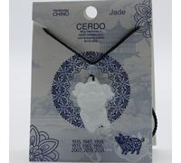 Genérico Collar con Colgante del Horóscopo Chino, 12 Animales Disponibles, Material de Piedra (Cerdo)