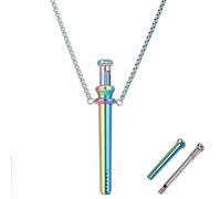 Genérico Collar con forma de cuchara, mini colgante de cuchara, cuchara de acero inoxidable portátil para sal, azúcar, especias y suplementos, joyería ligera y funcional (04#)