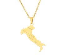 Genérico Collar con mapa de Italia, colgante con bandera de Italia, joyas con mapas italianos para hombres y mujeres italianos. (E)
