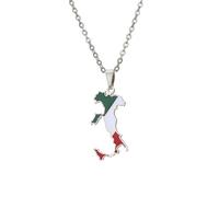 Genérico Collar con mapa de Italia, colgante con bandera de Italia, joyas con mapas italianos para hombres y mujeres italianos. (B)