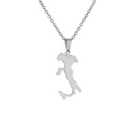 Genérico Collar con mapa de Italia, colgante con bandera de Italia, joyas con mapas italianos para hombres y mujeres italianos. (D)