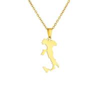 Genérico Collar con mapa de Italia, colgante con bandera de Italia, joyas con mapas italianos para hombres y mujeres italianos. (C)