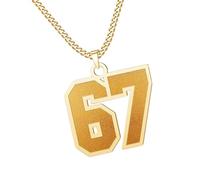 Genérico Collar con Número,Joyería De Acero Inoxidable,Collar con Colgante de Número Sesenta y Siete - Para Niñas Niños Adolescentes Amigos Familia Mujeres Hombres