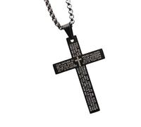 Genérico Collar cristiano para hombres,Collar de cadena bíblica para hombres, de cadena Colgante Santo - Joyería cristiana de acero inoxidable, colgante de versículo bíblico de sagrada, collar rel