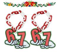 Genérico Collar de cadena de elfo 67 impreso en 3D - Adorno navideño mágico, collar de los 67 elfos, cadena de espíritus 67 para mujer/hombre, accesorio para fiestas (#B-2Pcs)