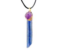 Genérico Collar de colgante azul natural, collar de piedra azul para mujeres | Collar colgante Cristales naturales - Joyas de moda para curación emocional y espiritual