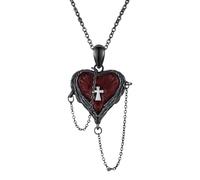 Genérico Collar de corazón gótico, colgante de corazón - Colgante de collar gótico para mujer,Colgante de collar gótico de cadena ajustable para cumpleaños, Halloween, Navidad