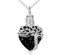 Genérico Collar de cremación de árbol enredado para cenizas de mascotas o restos humanos Diseño en forma de corazón Joyería conmemorativa de acero inoxidable Joyería de cremación
