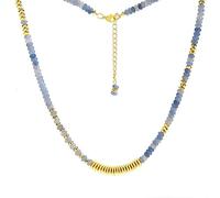 Genérico Collar de Cristal con Cuentas Doradas para Hombres y Mujeres|Colgante de Piedras Preciosas Naturales,Amuleto,Joyería Charmyoga,Regalos de Sodalita