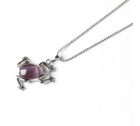 Genérico Collar de Cristales de Rana de La Suerte para Hombres y Mujeres|Colgante de Rana Punk con Cadena de Plata,Gargantilla de Animales,Amuleto de Cuentas,Joyería de Yoga,Regalos de Amatista