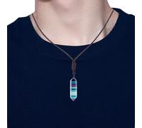 Genérico Collar De Cristales Naturales - Colgante Hexagonal De, Joyería De Piedras Preciosas, Piedra Curativa De Chakras | Mujeres Hombres Accesorio De Energía Espiritual Regalo De Moďa Hecho A Mano