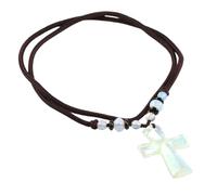 Genérico Collar De Cruz De Cristal Natural para Hombres Y Mujeres, Cadena con Colgante De Fe, Cordón De Cuerda Tejido A Mano, Piedra Preciosa Natural Ajustable, Joyería Reiki, Regalo, Collar De Ópalo