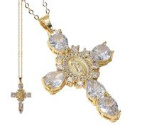 Genérico Collar De Cruz De Santa María,Collar De Virgen María