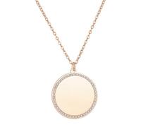 Genérico Collar de Disco con Borrón y Pizarra, Borrón y Cuenta Nueva, Oro, Acero Inoxidable, Temperamental, Minimalista, Moneda (Rose Gold)