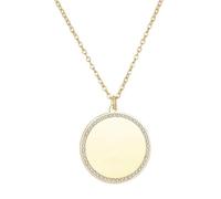 Genérico Collar de Disco con Borrón y Pizarra, Borrón y Cuenta Nueva, Oro, Acero Inoxidable, Temperamental, Minimalista, Moneda (Gold)