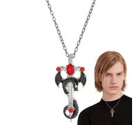 Genérico Collar de dragón punk - Elegante colgante de metal con acento de joyería, de vanguardista | Accesorio multiusos para el cuello de fantasía impulsado por tendencias, presente para niños y h