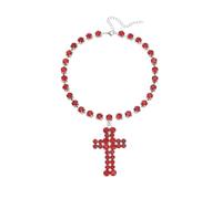 Genérico Collar de Gotas de Cruces con Longitud Ajustable y Diamantes de Imitación para Uso Diario Collar de Gotas de Cruces Largas con Diseño de Garras para Fiestas Joyería de