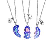 Genérico Collar de la amistad para 3 - Corazón magnético a juego de, lindo conjunto de joyas medio rotas, amuleto de de triple pieza, de hermandad de vínculo eterno, accesorio