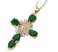 Genérico Collar de la Virgen María,Colgante de la Cruz de la Virgen María - Collar Cruz de | Regalos de joyería para mujeres, collar de joyería para bodas, bailes y uso diario.