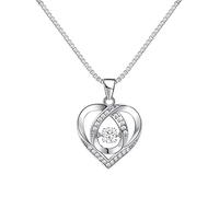 Genérico Collar de Mujer Collar de Corazón de Diosa Collar Giratorio de Diamantes de Imitación de Amor Collar Inteligente de Piedra Blanca de Oro Blanco Regalo del Día de San Valentín