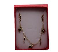 Generico Collar de mujer con corazón sagrado y cuerno rojo - Gargantilla artesanal - Joya escaramantico Tradición napolitana - Idea regalo, piccola, Plástico, Resina