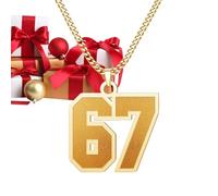 Genérico Collar De Número Para Deportes - de Cadena de Acero Inoxidable | Colgante Del Número 67 De Béisbol | Para Niñas Niños Adolescentes Amigos Familia Mujeres Hombres