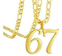 Genérico Collar De Número Para Deportes - Joyería De Acero Inoxidable | Collar con Colgante de Número Sesenta y Siete - Para Niñas Niños Adolescentes Amigos Familia Mujeres Hombres