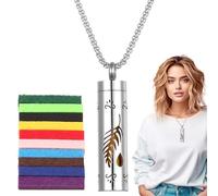 Genérico Collar Difusor - Collares Aromaterapia Acero Ìnox | Collar Aceițe Esenciał | Joyería Aceițe Esenciał Con Almohadillas De Algodón | Colgante Perfume Calmante, Relajación & Âlivio Estrés