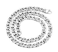 Genérico Collar For Hombres, 7 Mm, Vintage, Plata de Ley 925, Collar Largo y Grueso, Regalo de Joyería, Plata de Ley for Niños, Unisex(65CM)