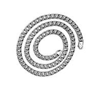 Genérico Collar For Hombres, Collar Largo y Grueso con Patrón de Hierba Tang De 7mm, Joyería de Plata de Ley 925 Vintage, Regalo de Plata de Ley for Niños Unisex(65CM)