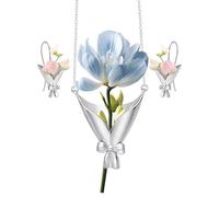 Genérico Collar Jarrón Flores Ponible DIY Joyas para las Orejas
