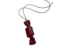 Genérico Collar largo con colgante de resina de caramelo, cadena para cuello, cuerda de cera, excelente para agregar color a conjuntos en funciones sociales, joyería de uso diario