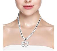 Genérico Collar Número 67 | Colgante Divertido Acero Inoxidable Unisex para Ellas Y Ellos | Hogar para Jardín Otoño Uso Diario | Decoración De Acción De Gracias Vacaciones Apartamento Res