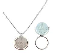 Genérico Collar Para Mujeres - Collar Colgante Dainty | | Cadena De Del Cuidador Del Anillo De Bodas | Diseño Minimalista De Relicario | Día De San Valentín Keeperr Joyería De Compromiso Elegante