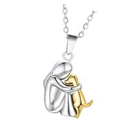 Genérico Collar/pendientes con colgante de niña y perro encantadores, accesorio de amistad inocente, regalo hecho a mano para amantes de las mascotas, joyería de amistad