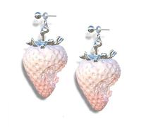 Genérico Collar/pendientes con colgante energético de resina de fresa que incorporan tonos atrevidos para expresar personalidad alegre en la vida diaria Regalo para ella