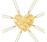Genérico Collar Personalizado con 1-8 Nombre Mujer Collar con corazón de puzle piezas, Regalos para Mamá Abuela Regalo para Mujer Dia de la Madre Cumpleaños (Dorado 5 Nombre)