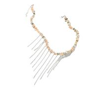 Genérico Collarbone Tassel Necklace For Women Handmade Beach Beaded Shell Choker With Lightweight Flowing Tassels Feminine Clavicle Fit Summer Jewelry For Travel And Hawaiian Outfits