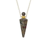 Genérico Collares De Cristal Para Mujeres Y Hombres, Colgante De Cono De Piedra Natural Con Cadena De Oro, Colgante De Botella De Perfume, Joyería De Cristal Curativo Reiki, Regalos, Sangre De Dragón