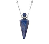 Genérico Collares De Cristal Para Mujeres Y Hombres, Colgante De Cono De Piedra Natural Con Cadena De Plata, Colgante De Botella De Perfume, Joyería De Cristal Curativo Reiki, Regalos De Lapislázuli