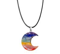 Genérico Collares de luna para mujer,Collar de luna de | Collar de gargantilla Collar vintage | Collar espiritual joyería de moda, colorido collar de piedra lunar es naturales